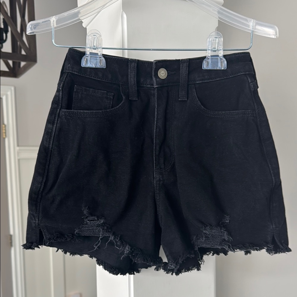 Hollister Black Distressed Jean Shorts